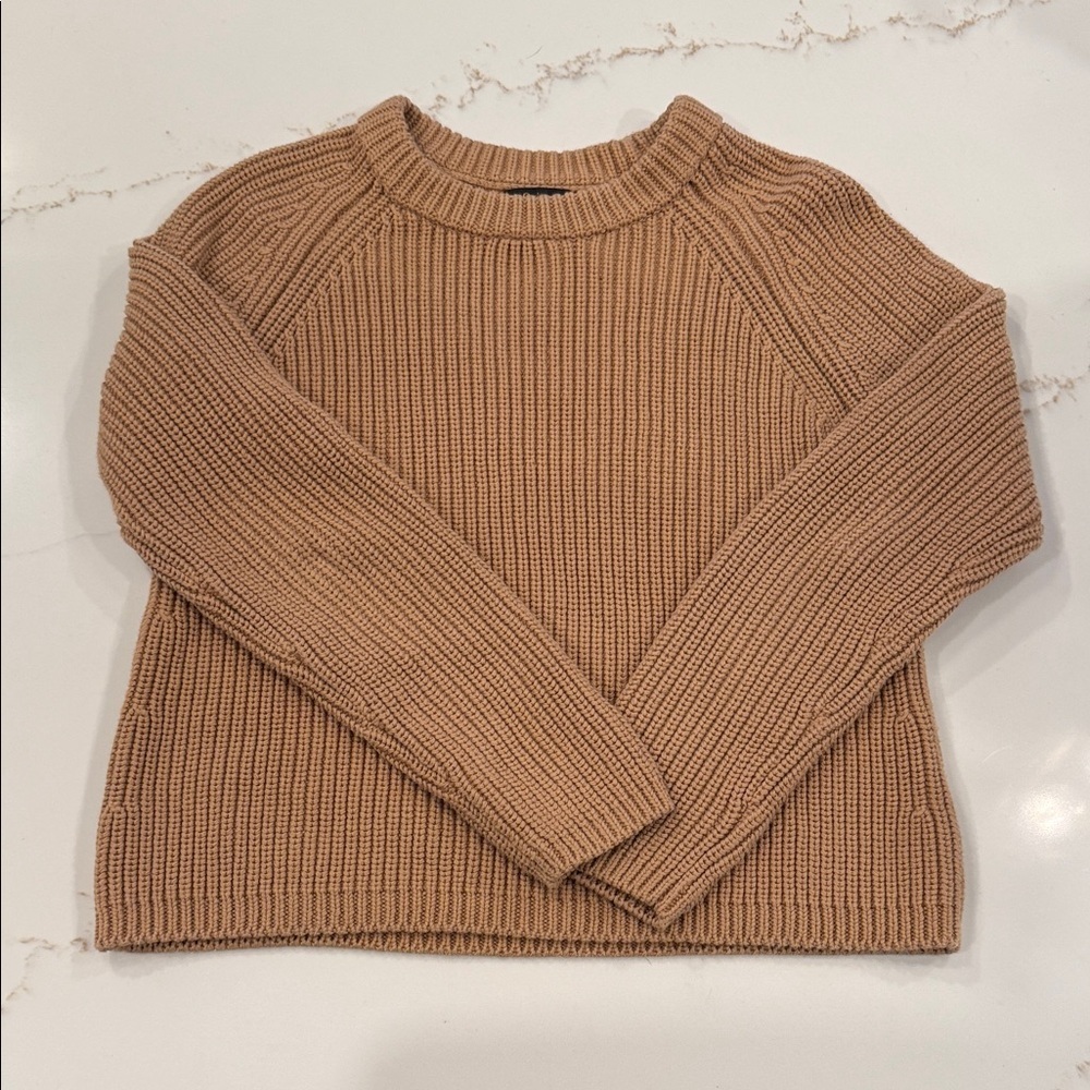 Quince Cozy Camel Crew Neck Sweater Size Small